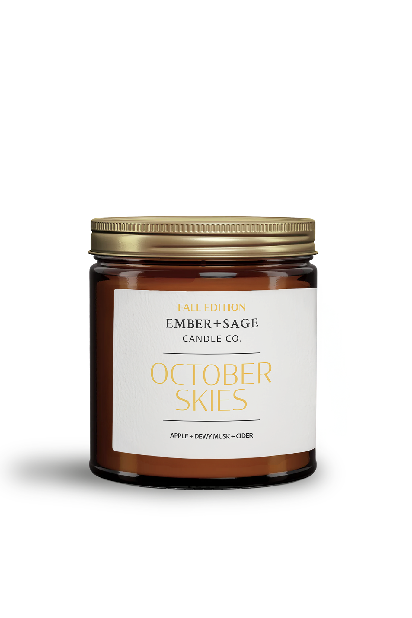 October Skies | Fall Edition | Hand-Poured Soy Coconut Wax Candle | 16oz with Double Wick