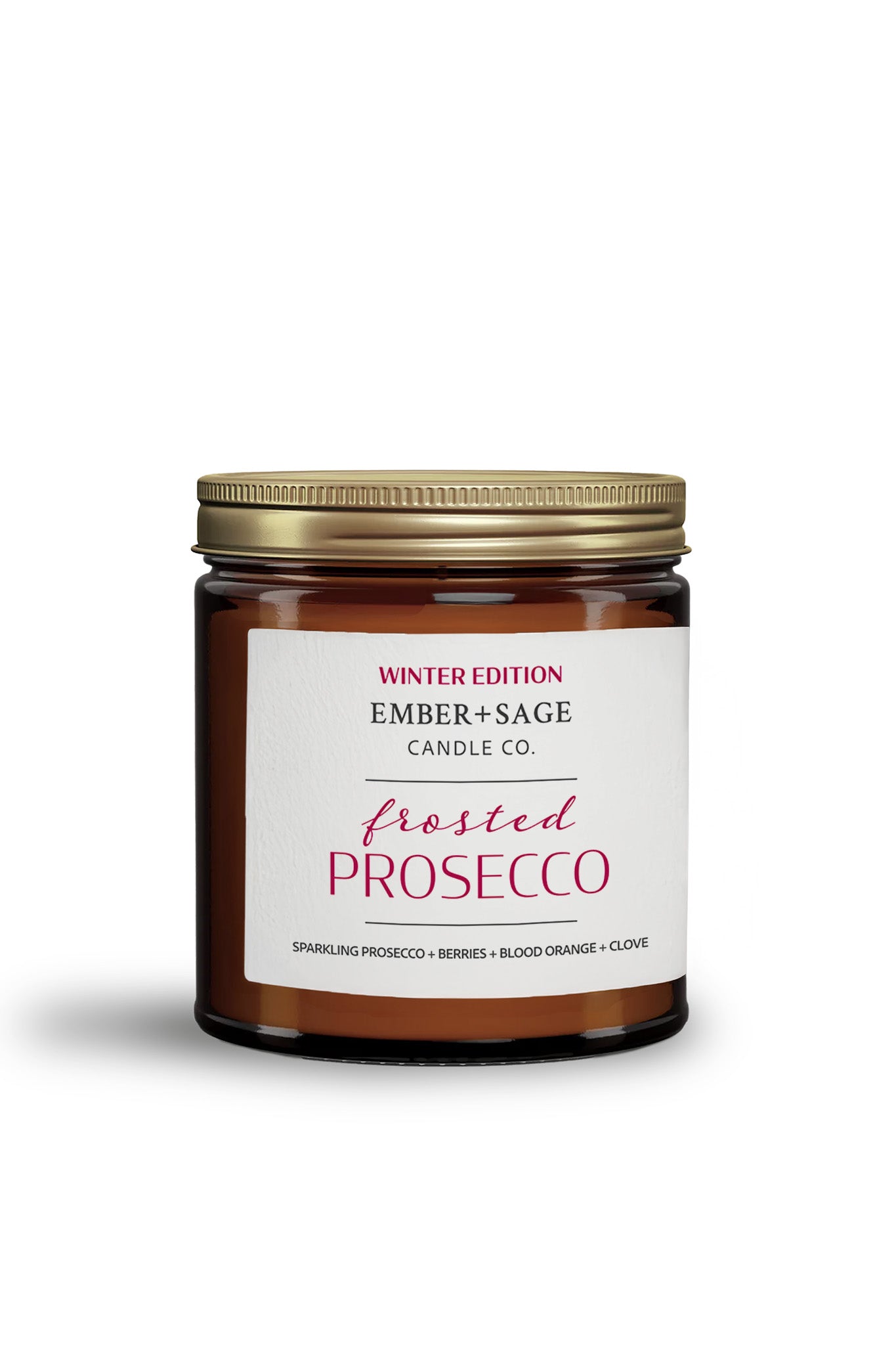 Frosted Prosecco | Winter Edition | Hand-Poured Soy Coconut Wax Candle | 16oz with Double Wick