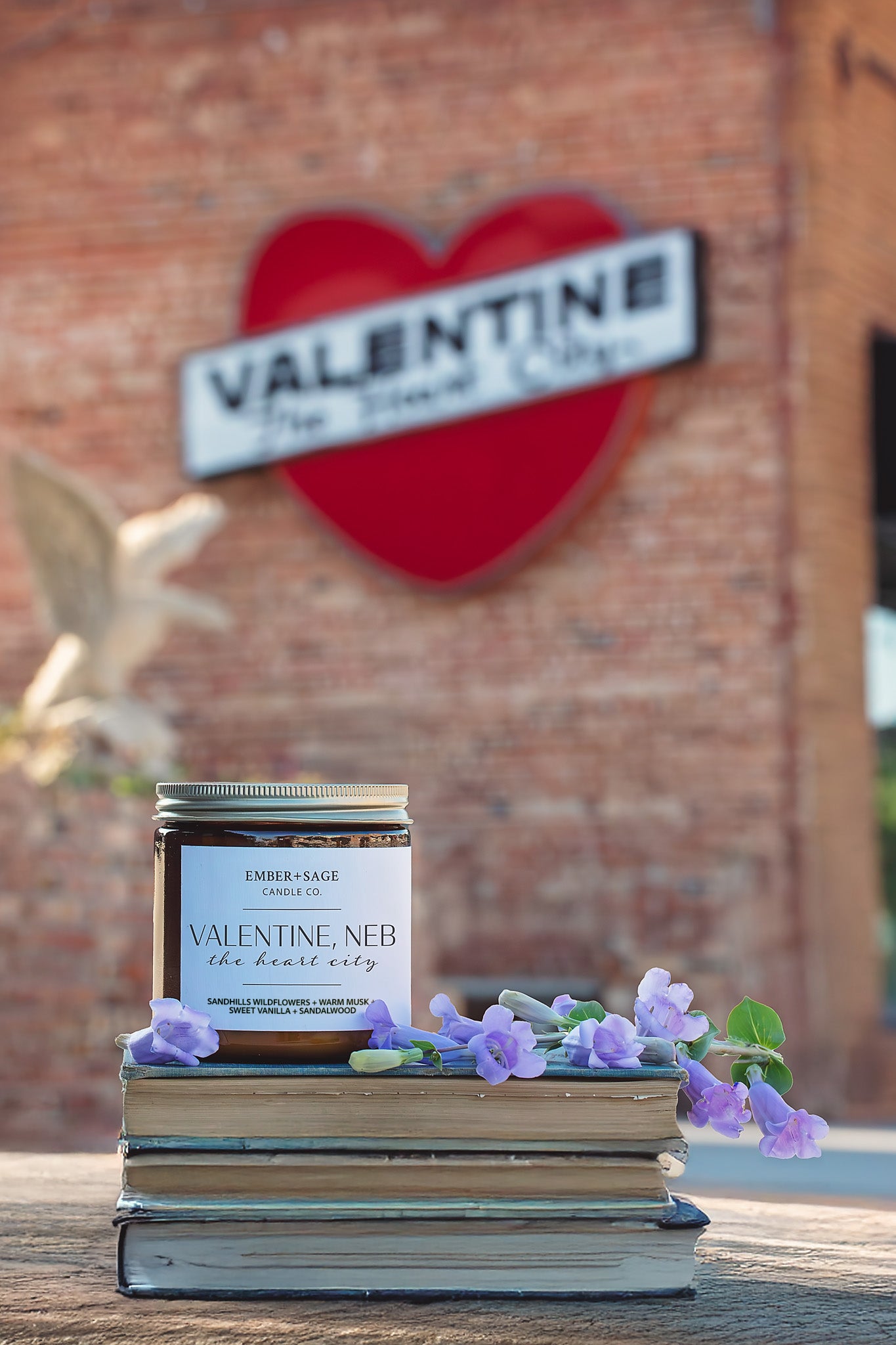 Valentine, Neb: The Heart City | Hand-Poured Soy Coconut Wax Candle | 16oz with Double Wick