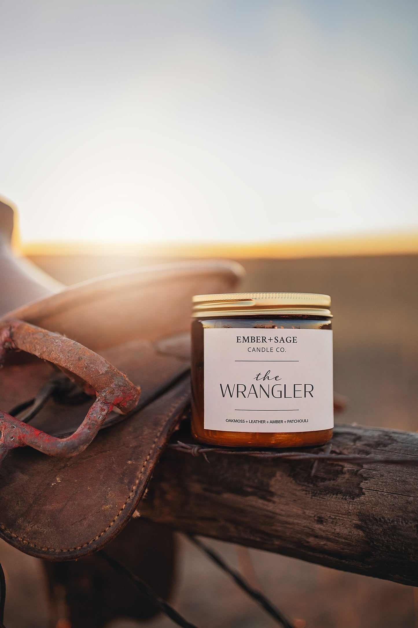 The Wrangler | Hand-Poured Soy Coconut Wax Candle | 16oz with Double Wick