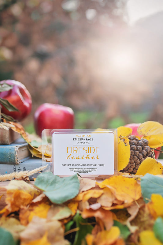 Fireside Leather Hand Poured Soy/Coconut Nebraska-Made Wax Melts 2.75oz