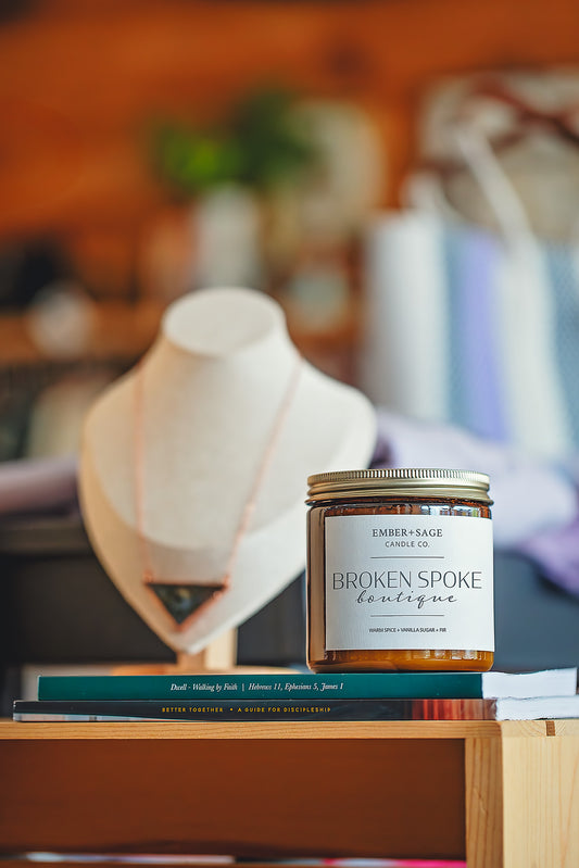 Broken Spoke Boutique | Hand-Poured Soy Coconut Wax Candle | 16oz with Double Wick