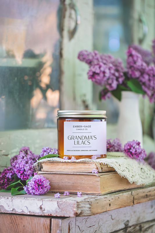 Grandma's Lilacs | Hand-Poured Soy Coconut Wax Candle | 16oz with Double Wick