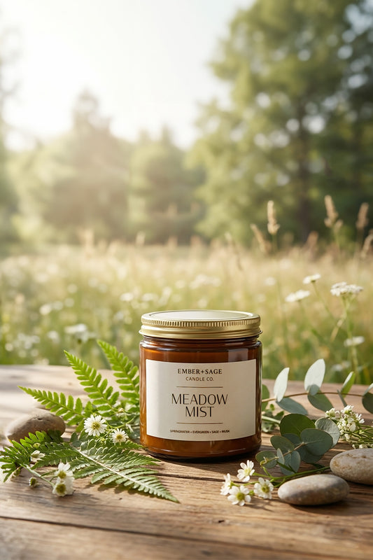 Meadow Mist Hand Poured Soy/Coconut Nebraska-Made Candle 16oz Double Wick