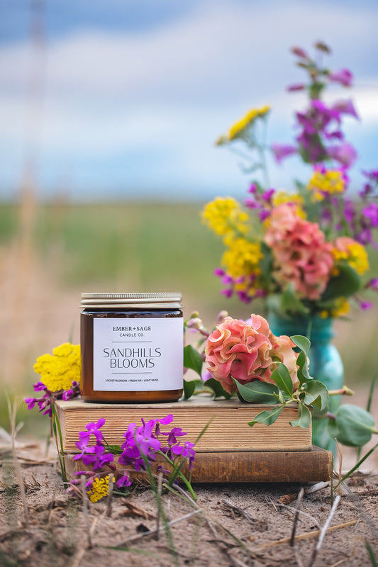 Sandhills Blooms | Hand-Poured Soy Coconut Wax Candle | 16oz with Double Wick
