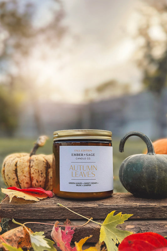 Autumn Leaves | Fall Edition | Hand-Poured Soy Coconut Wax Candle | 16oz with Double Wick