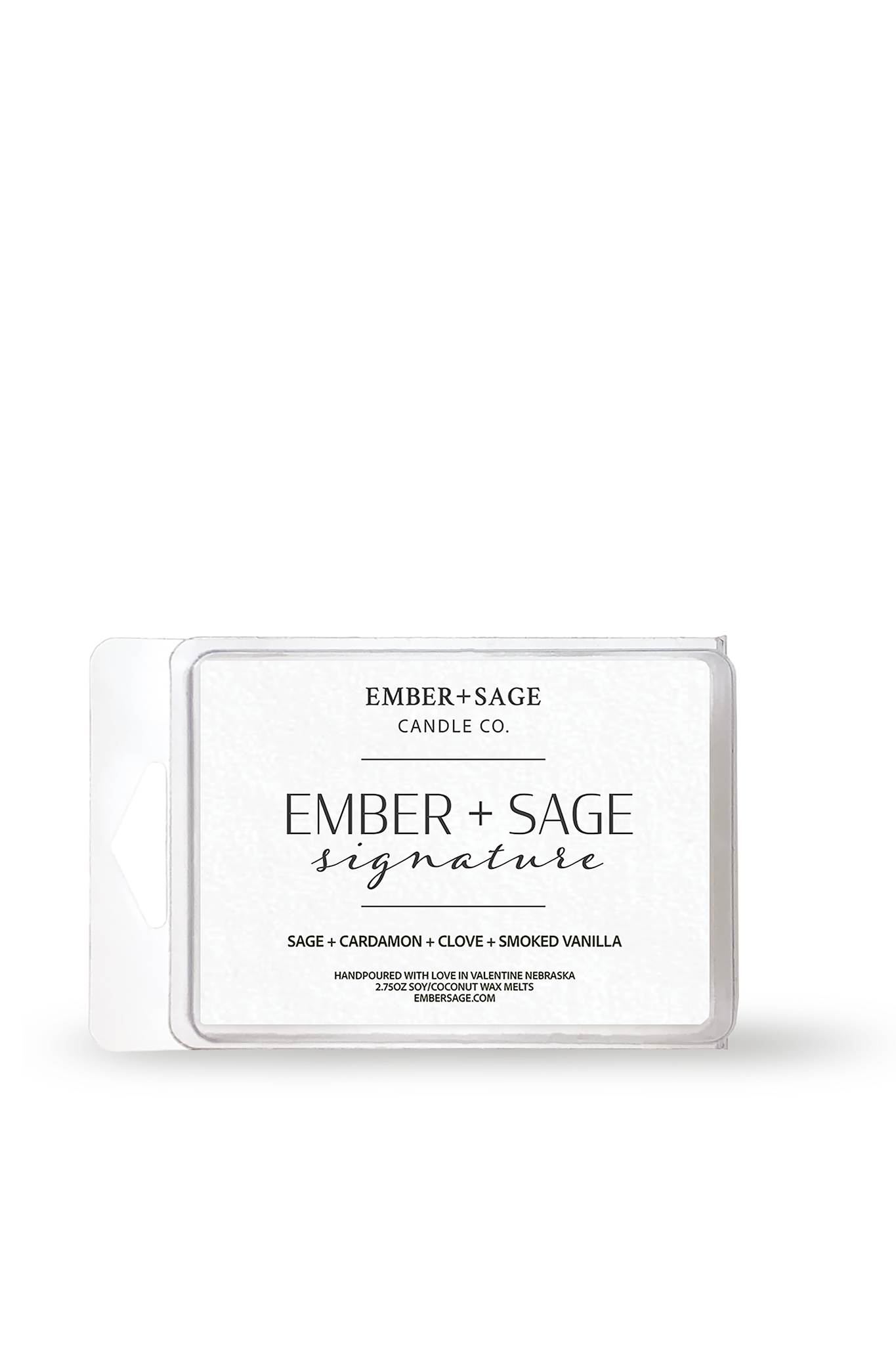 Ember + Sage Signature | Hand-Poured Soy Coconut Wax Melt | 2.75oz