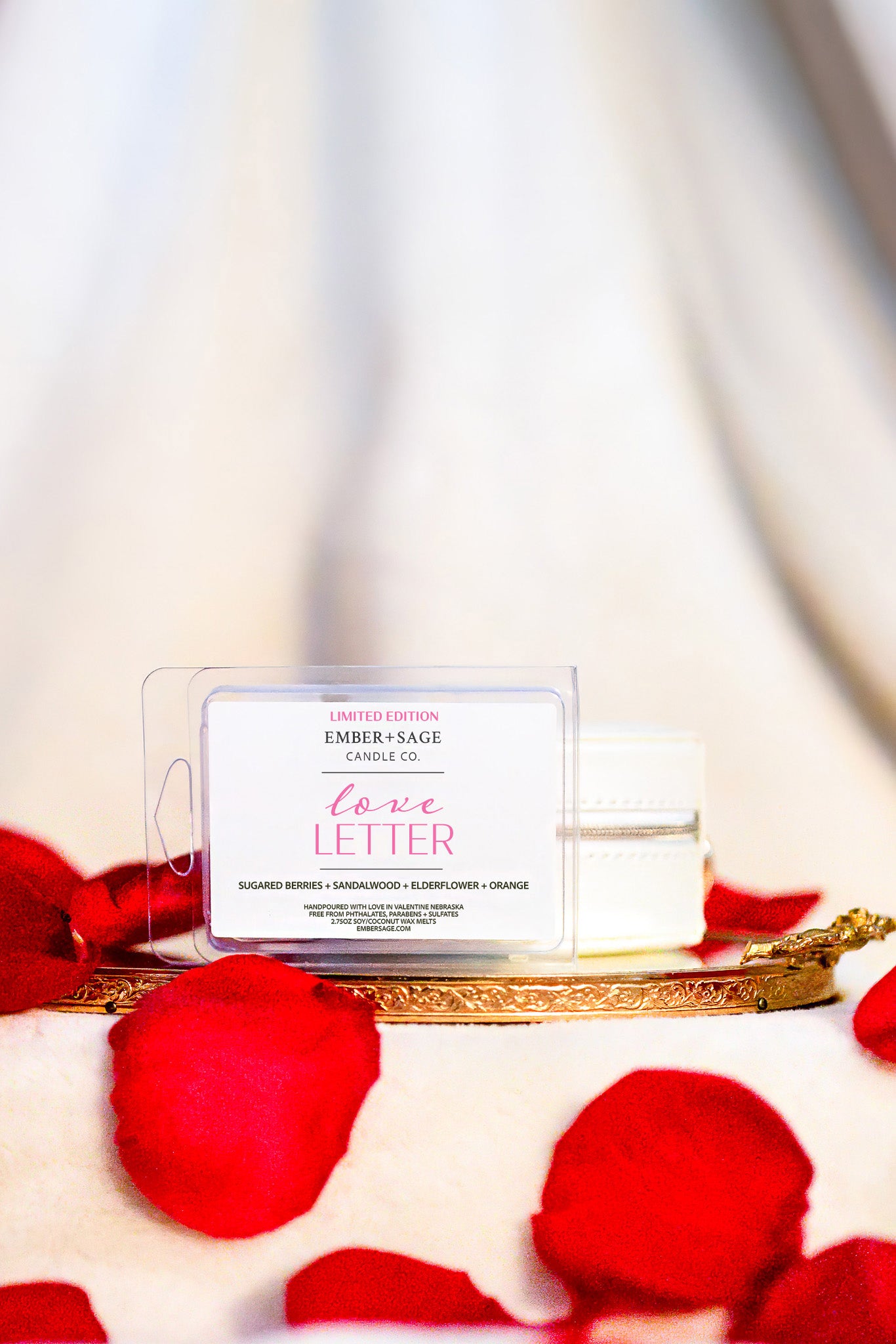 Love Letter Hand Poured Soy/Coconut Nebraska-Made Limited Edition Wax Melts 2.75oz