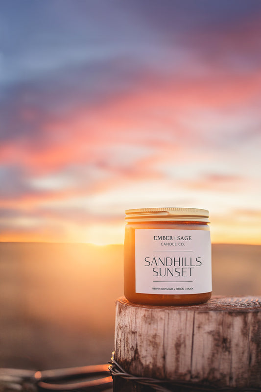 Sandhills Sunset | Hand-Poured Soy Coconut Wax Candle | 16oz with Double Wick
