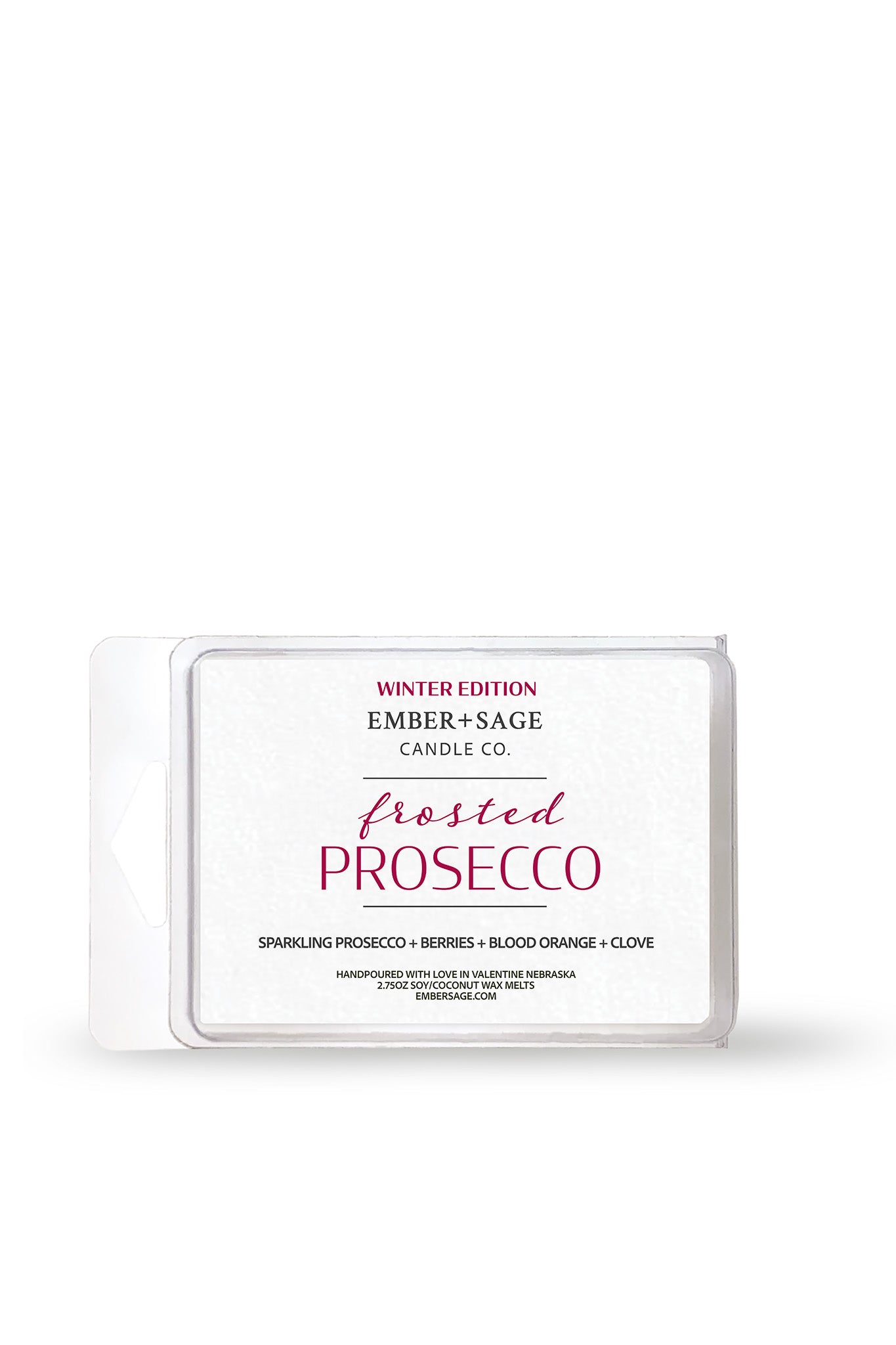 Frosted Prosecco | Winter Edition | Hand-Poured Soy Coconut Wax Melt | 2.75oz